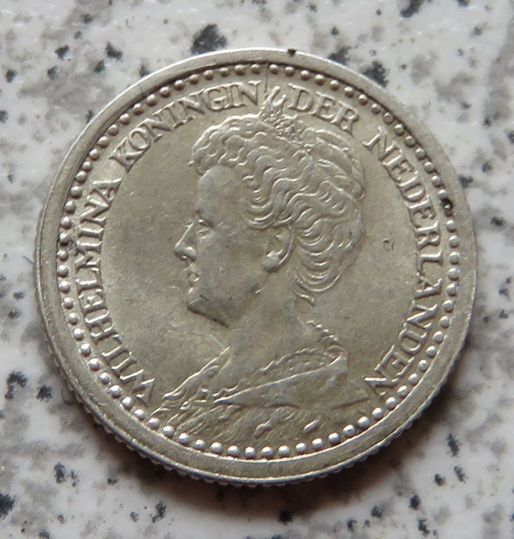  Niederlande 10 Cents 1918, besser   