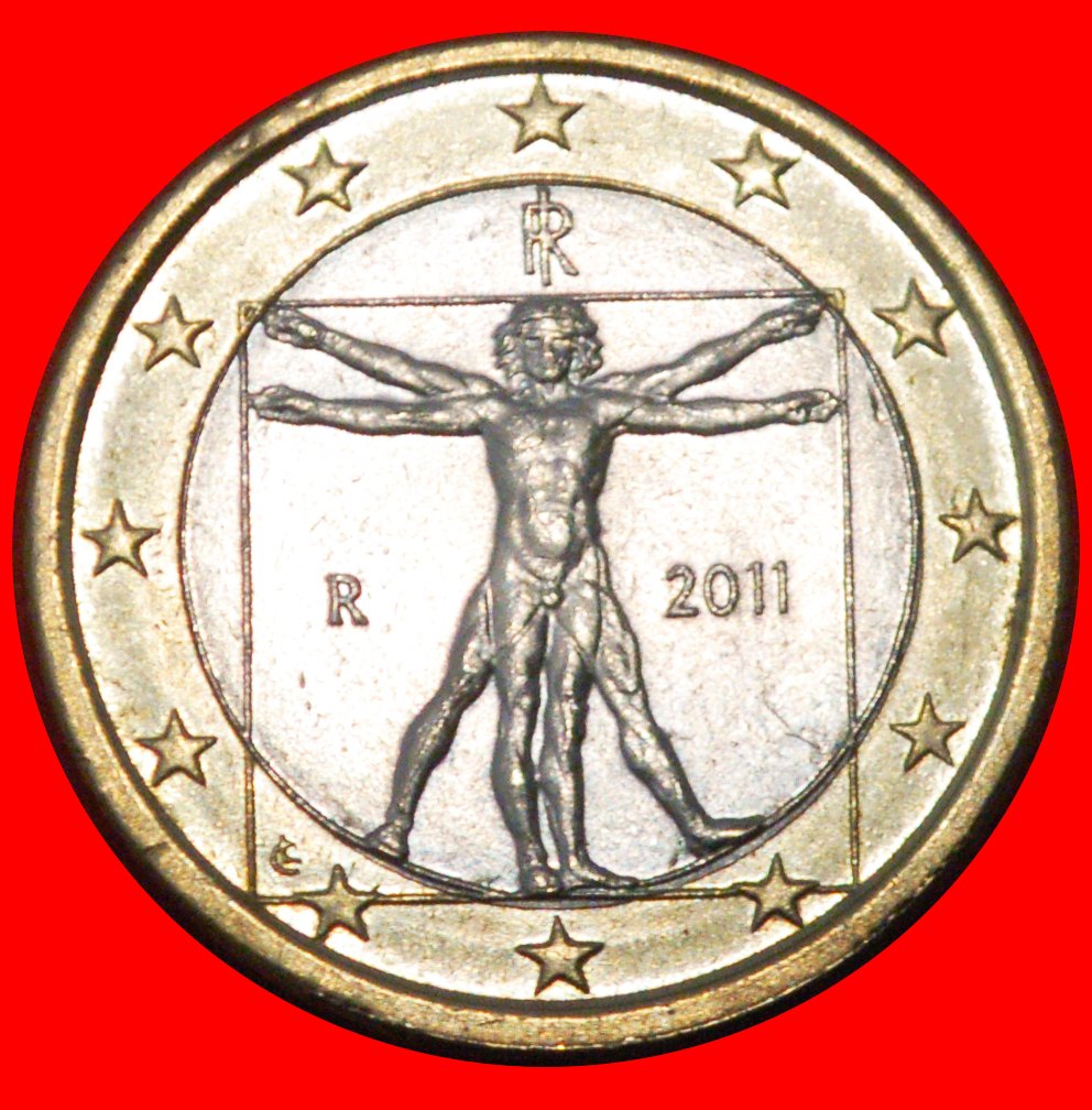  * NON-PHALLIC TYPE (2008-2023): ITALY ★ 1 EURO 2011 MINT LUSTRE! ★LOW START ★ NO RESERVE!   