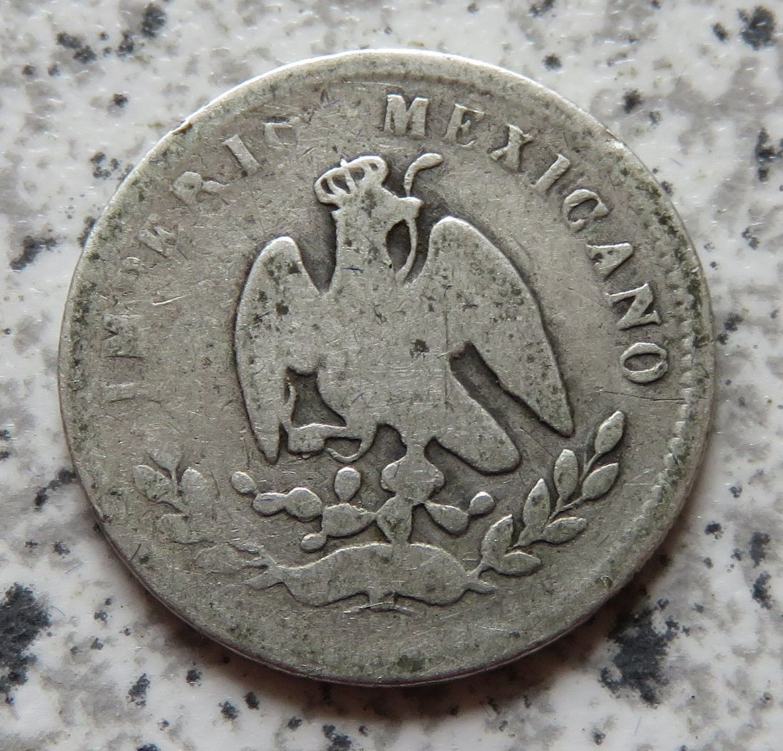  Mexiko 10 Centavos 1864 G, relativ selten   