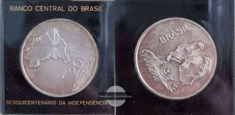  Brasilien  20 Cruzeiros  1972  150th Anniversary of Independence   FM-Frankfurt Feinsilber: 16,2g   