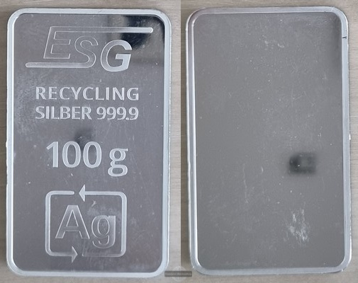  Silberbarren 100g FM-Frankfurt  Feingewicht: 100g   