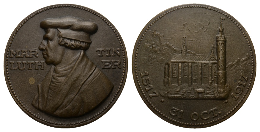  Medaille; Bronze; Martin Luther; 147,18 g, Ø 77,5 mm   