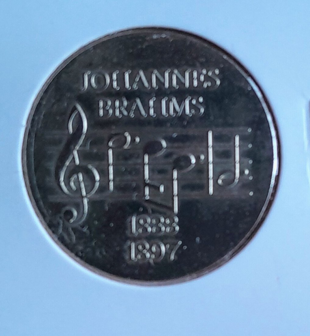  5 Mark 1972 Brahms stempelglanz   