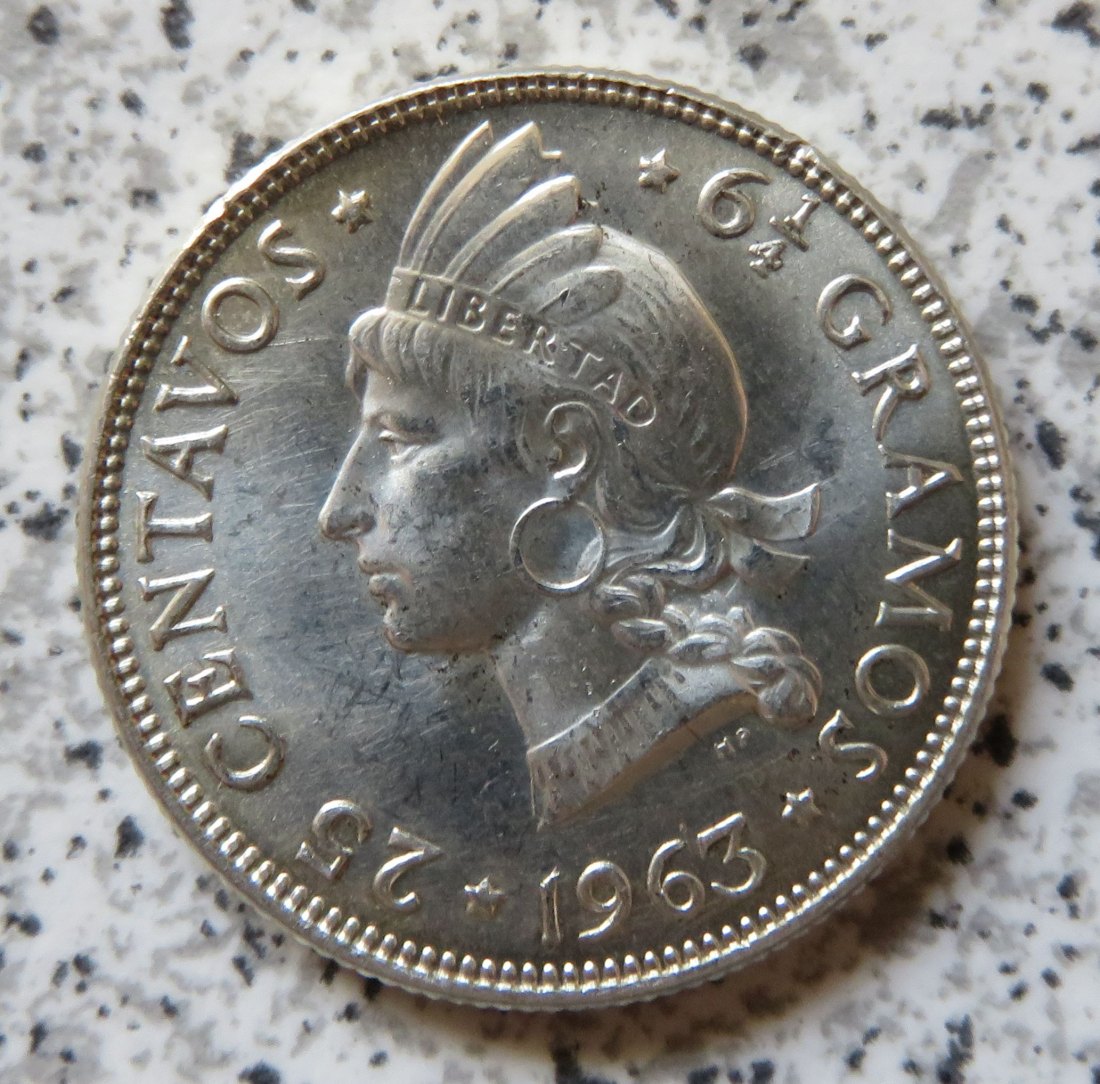  Dominikanische Republik 25 Centavos 1963   