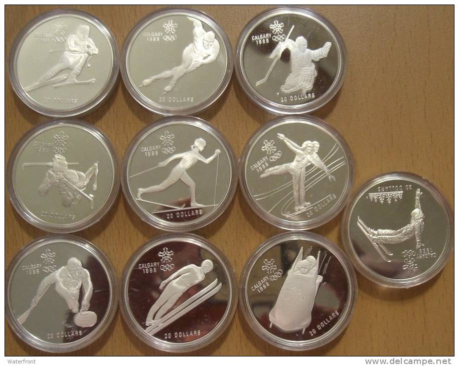  CANADA Winter Oly 1988 Calgary Complete Set Commemorative Coins 20 $   
