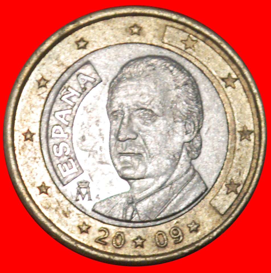  * NON-PHALLIC TYPE 2007-2009: SPAIN ★ 1 EURO 2009! JUAN CARLOS I (1975-2014)★LOW START ★ NO RESERVE!   