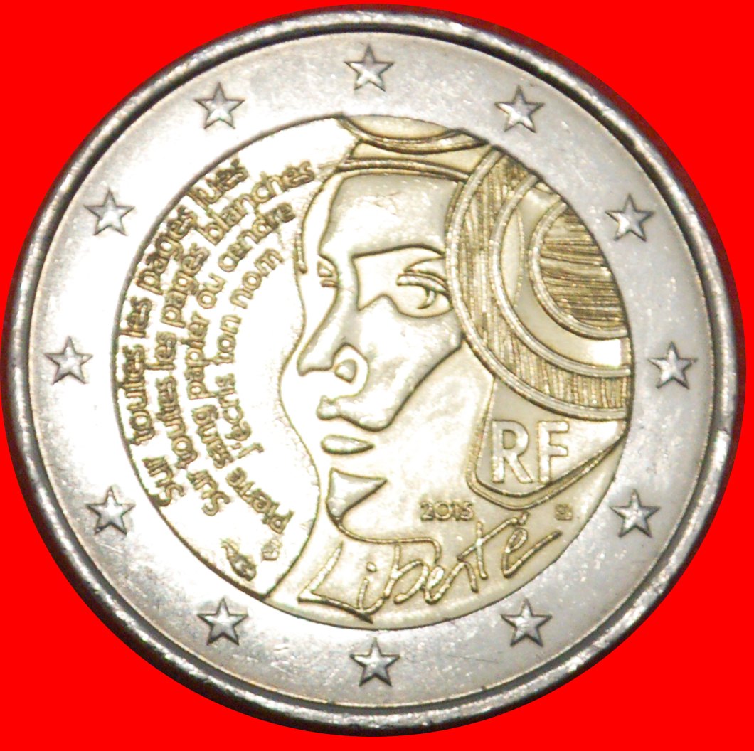 * ELUARD (1895-1952): FRANKREICH ★ 2 EURO 1790-2015 uSTG STEMPELGLANZ! ★OHNE VORBEHALT!