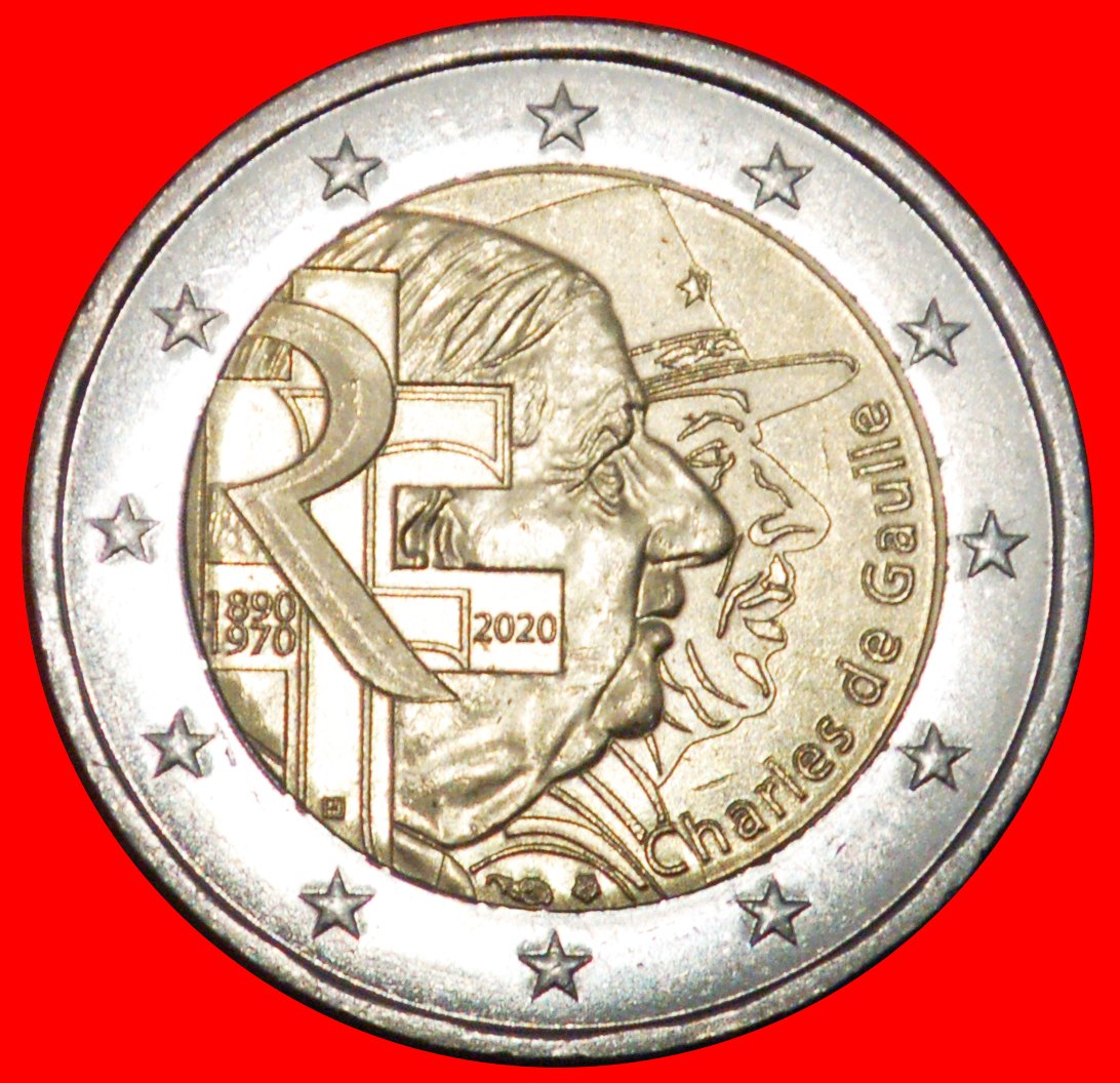 * DOUBLE CROSS 1890-1970: FRANCE ★ 2 EURO 2020! LIBERATION FROM GERMANY! UNC★LOW START ★ NO RESERVE!