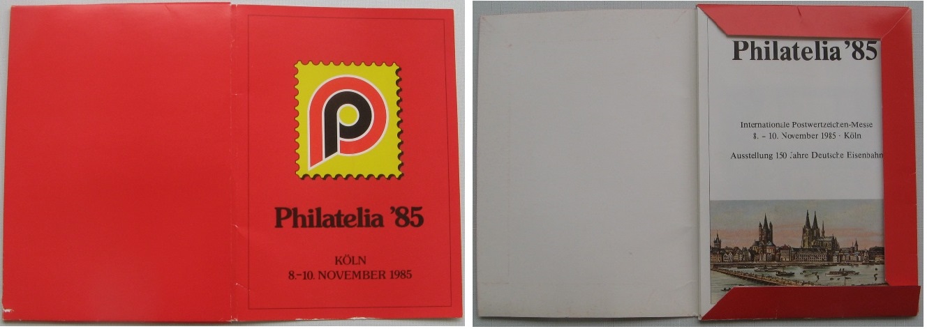  1985-Deutschland-PHILATELIA 85-Ausstellungssatz mit 18 Philatelie-Ausstellung Karten   