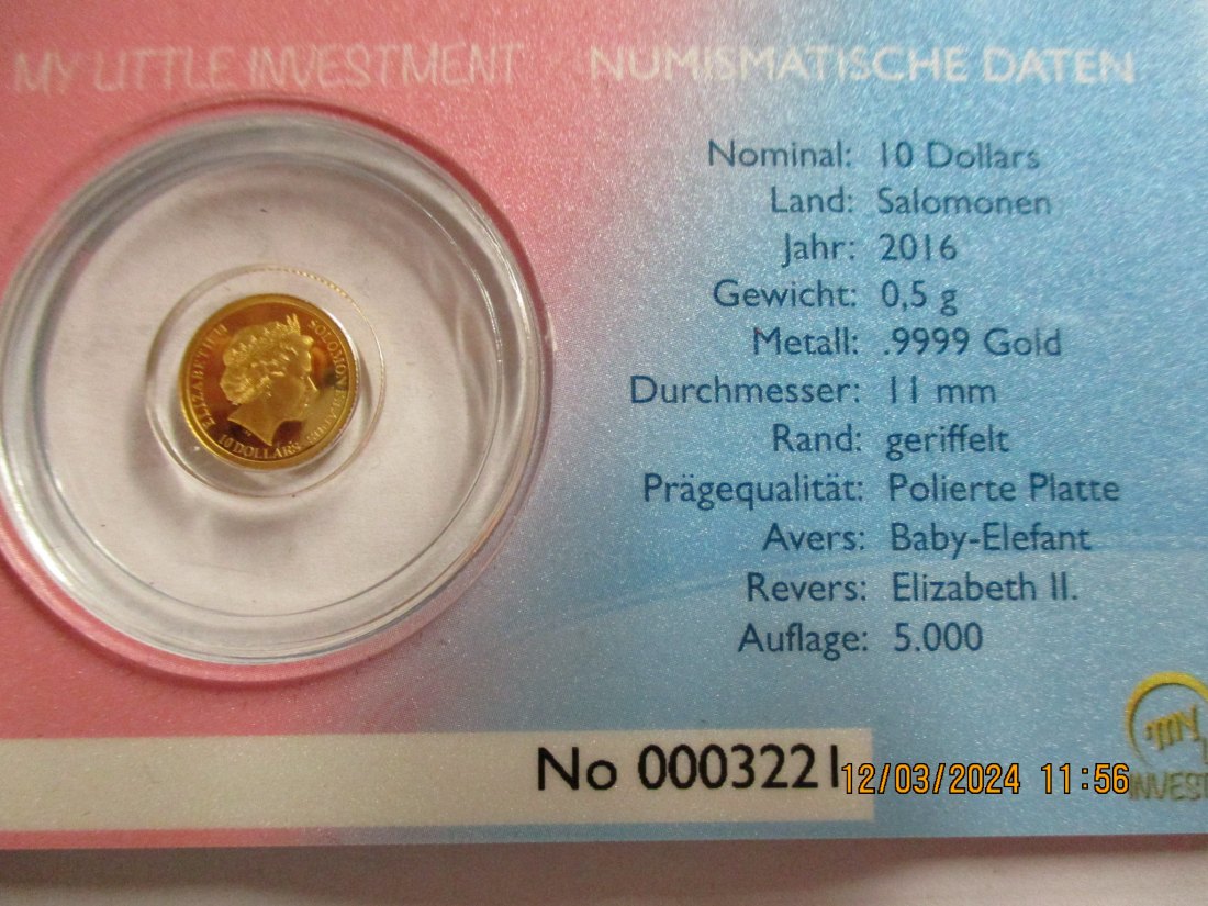  Goldmünze 10 Dollar 9999er Gold 0,5 Gramm Solomon Islands /ML7   