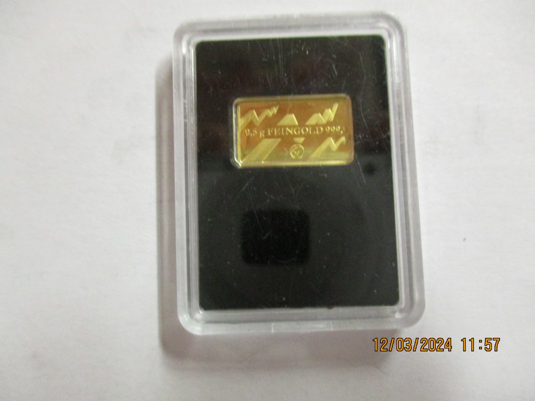  Goldbarren 999,9er Gold 0,5 Gramm Deutschland /MN1   