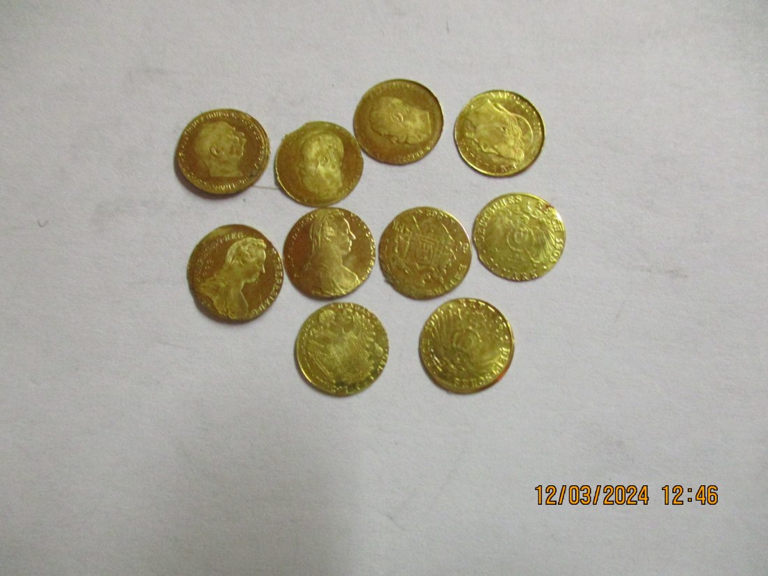  10 Goldmünzen 333er Gold Gewicht 1,5 Gramm rau/ML1   