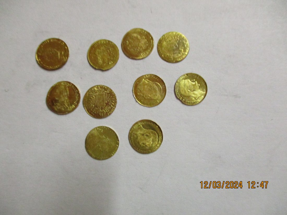  10 Goldmünzen 333er Gold Gewicht 1,5 Gramm rau/ML1   