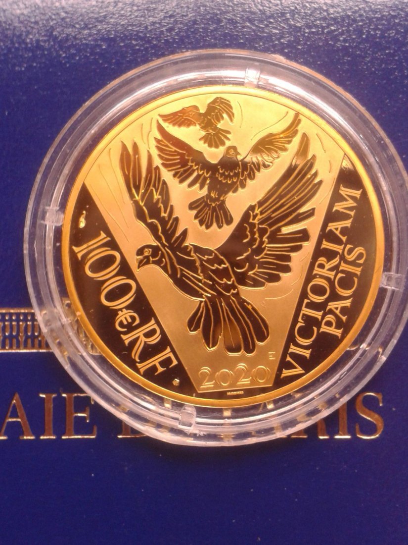 Original 100 euro 2020 PP Frankreich Langer Friede 1/2 Unze Gold 999er - selten - nur 150 Ex.