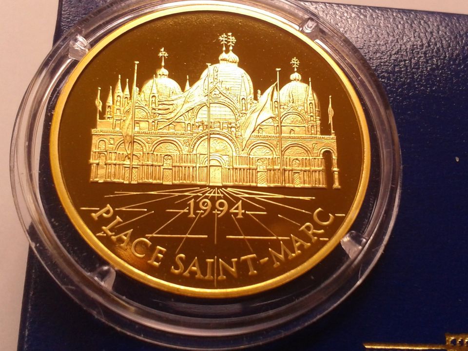  Original 500 Francs 1994 PP Frankreich Markusplatz Venedig Markusdom 17g Gold 920er   