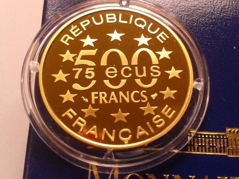  Original 500 Francs 1994 PP Frankreich Markusplatz Venedig Markusdom 17g Gold 920er   