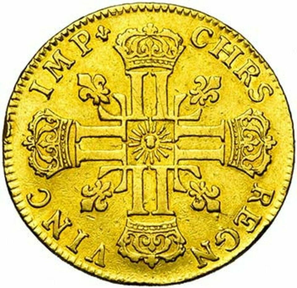  Doppel Louis d'or 1711 Frankreich Ludwig XIV. 16.03 Gold Präge Bordeaux ex. Sotheby Auktion - RAR   