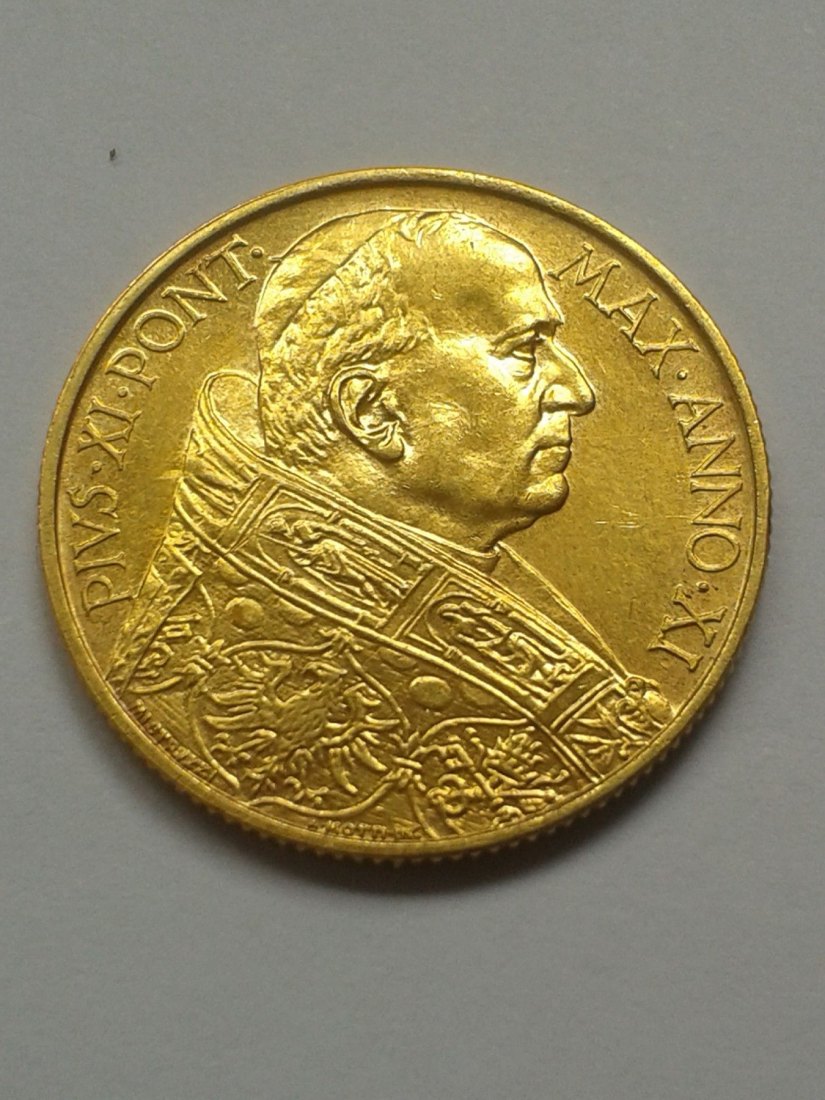  100 Lire 1932 Vatikan Gold Papst Pius XI. bfr-st   