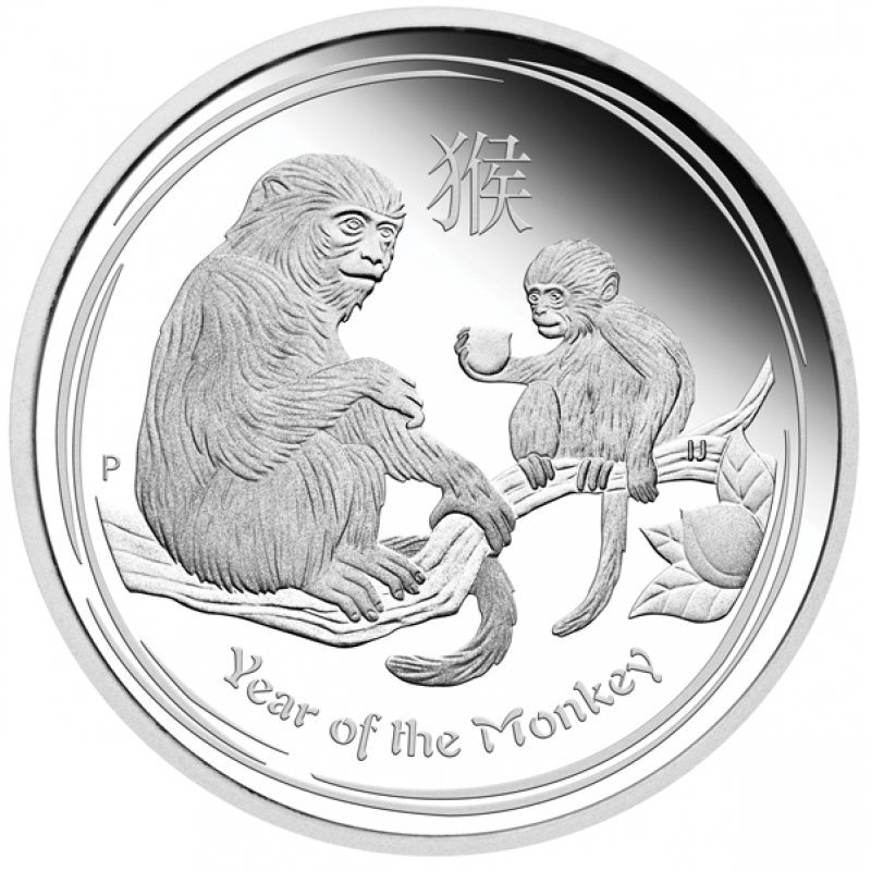  Australia Lunar 2016 Monkey 1 Unze Fein Silber BU   