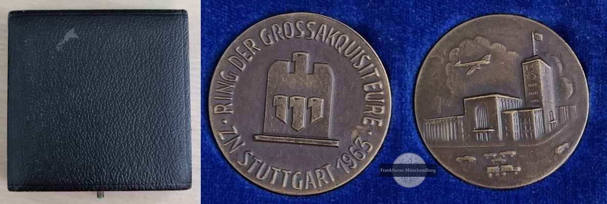  Deutschland  1963 - Bronze  Medaille - Stuttgarter Bahnhofsgebäude - FM-Frankfurt   