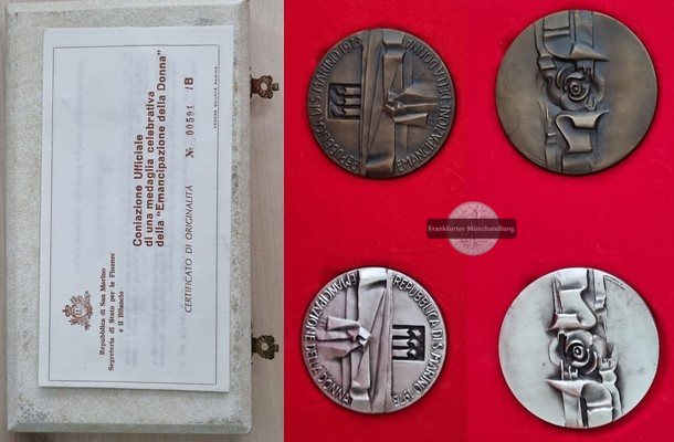  San Marino - 1973 Emanzipation der Frau - 2 Bronze  Medaille  FM-Frankfurt   