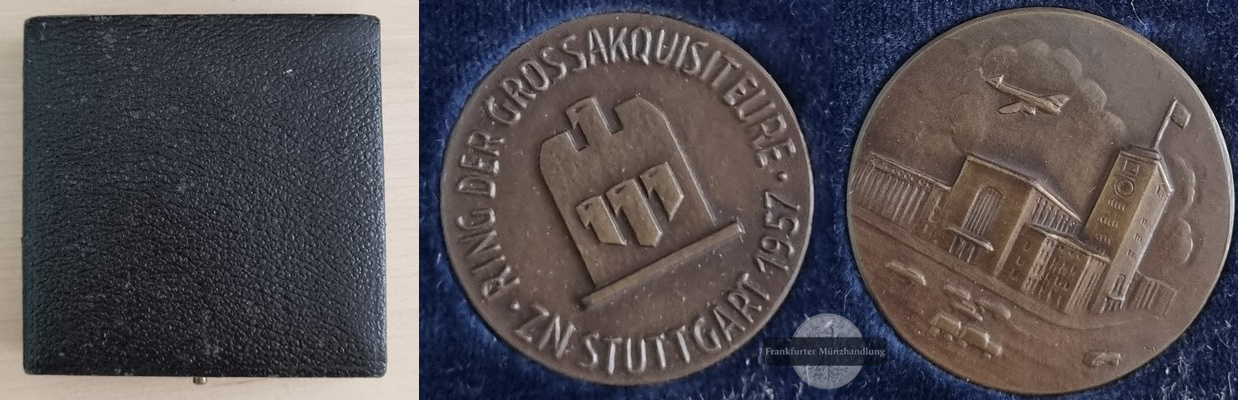  Deutschland  1958 - Bronze  Medaille - Stuttgarter Bahnhofsgebäude - FM-Frankfurt   