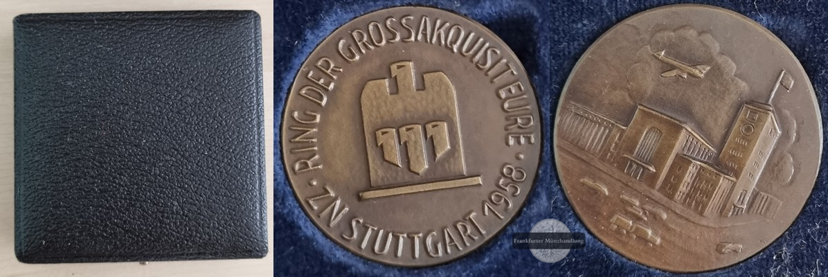  Deutschland  1957 - Bronze  Medaille - Stuttgarter Bahnhofsgebäude - FM-Frankfurt   