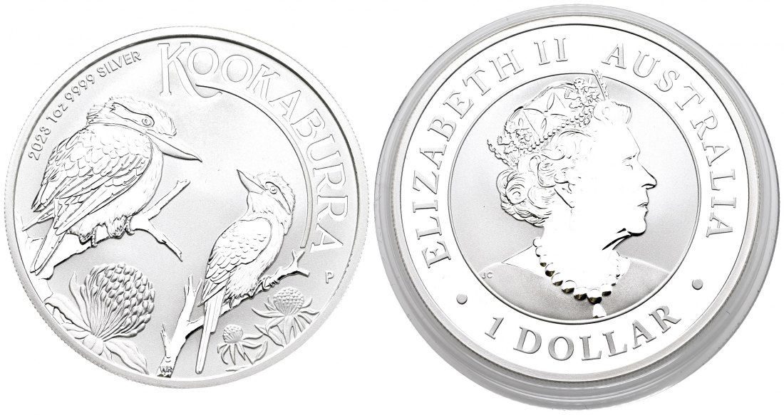 PEUS 1593 Australien 31,1 g Feinsilber. Kookaburra auf Säule Dollar SILBER Unze 2023P Uncirculated (Kapsel)