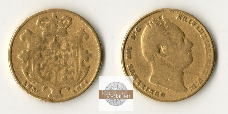 Grossbritannien  Sovereign MM-Frankfurt Feingold: 7,32g William IV 1836 