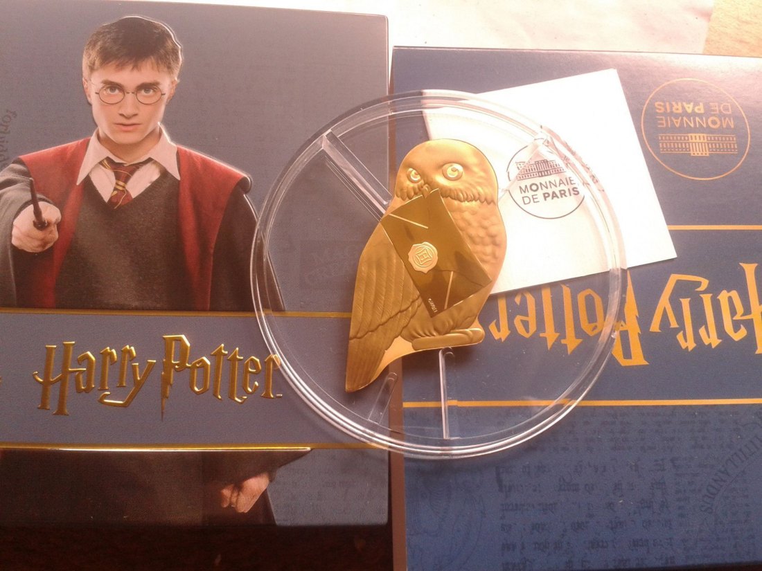 Original 200 euro 2021 PP Frankreich Harry Potter Eule Hedwig 1 Unze Gold 999er Gold