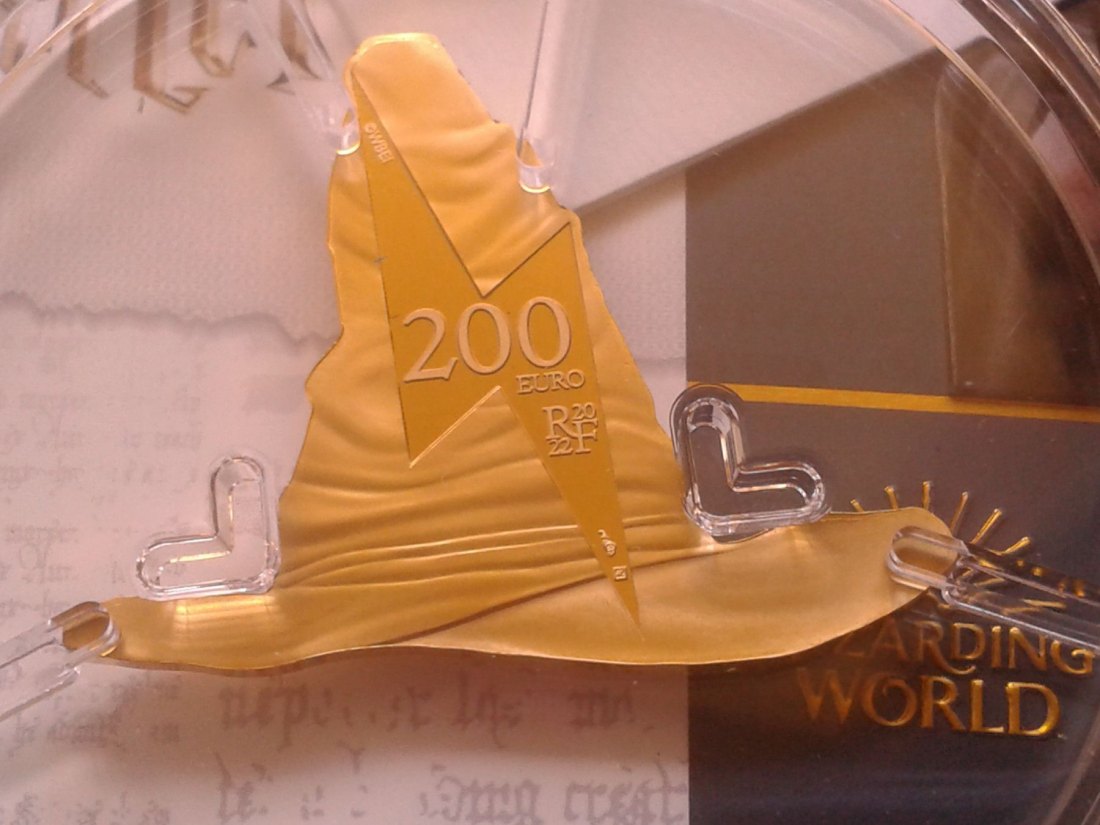  Original 200 euro 2022 PP Frankreich Harry Potter Sprechender Hut 1 Unze Gold 999er Gold   
