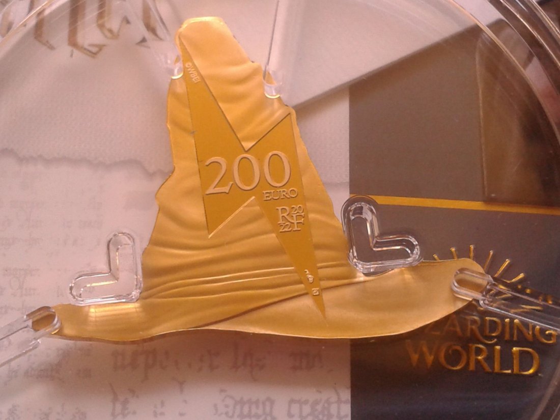 Original 200 euro 2022 PP Frankreich Harry Potter Sprechender Hut 1 Unze Gold 999er Gold