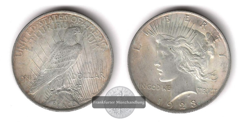  USA  1 Dollar   1923  FM-Frankfurt Feingewicht: 24,06g   