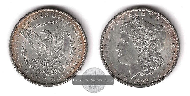  USA  1 Dollar (Morgan Dollar) 1889  FM-Frankfurt Feingewicht: 24,06g   