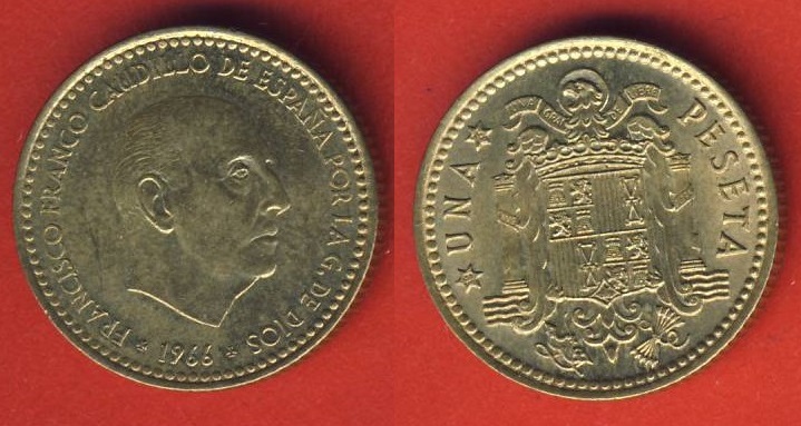  Spanien 1 Peseta 1966 (*75)   