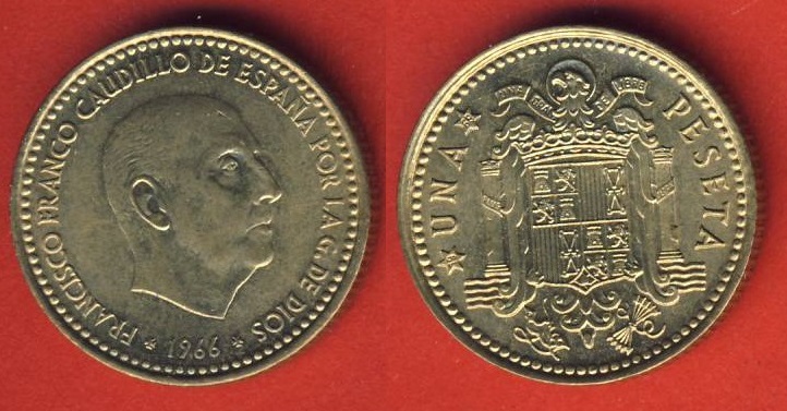  Spanien 1 Peseta 1966 (*69)   