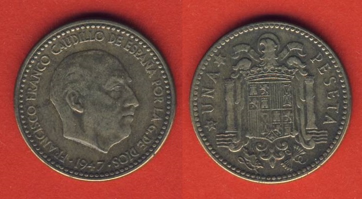  Spanien 1 Peseta 1947 (*53)   