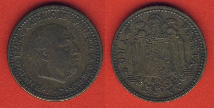  Spanien 1 Peseta 1947 (*54)   