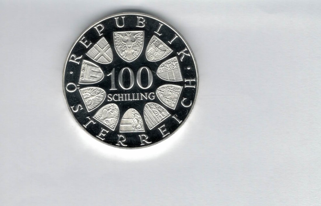  100 Schilling 1976 200 Jahre Burgtheater Wien 15,36g fein silb Österreich Spittalgold9800 (01914/11)   