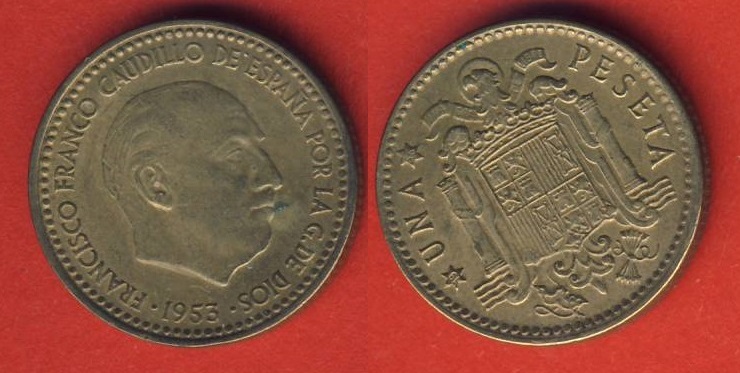  Spanien 1 Peseta 1953 (*56)   