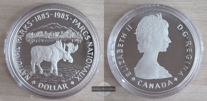  Kanada  1 Dollar 1985  National Parks  FM-Frankfurt  Feinsilber: 11,66g   