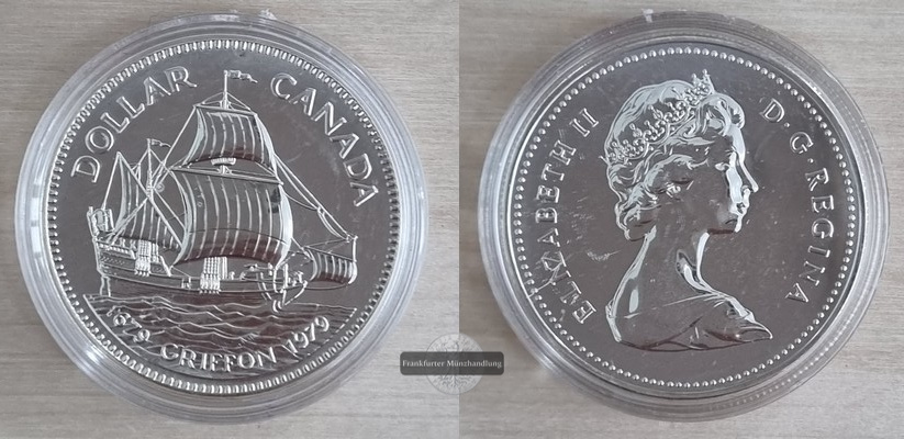  Kanada  1 Dollar 1979 FM-Frankfurt Feingewicht: 11,66g Silber PP   