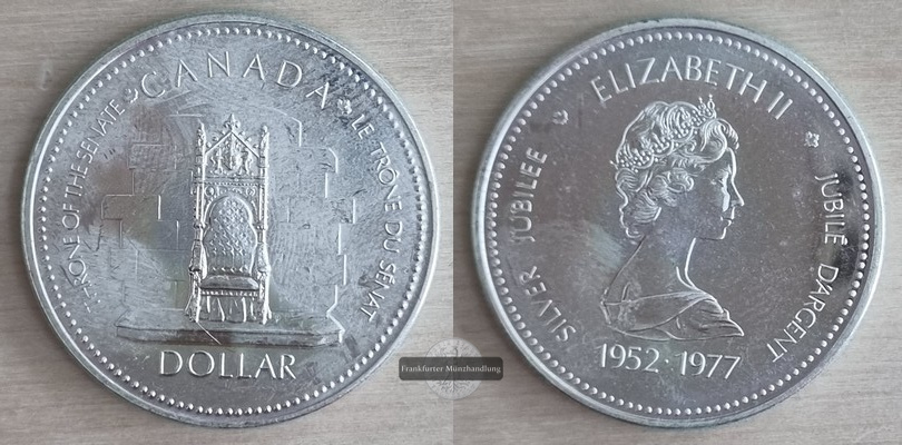  Kanada  1 Dollar 1977 Jubiläum Elisbeth II.  FM-Frankfurt Feinsilber: 11,66g   