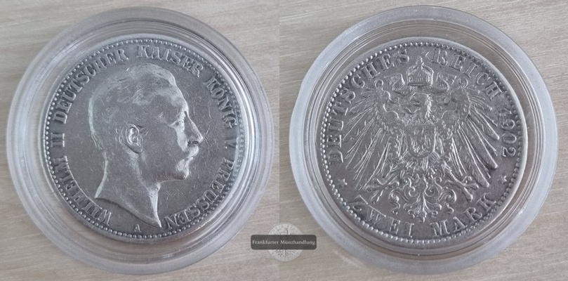  Deutsches Kaiserreich. Preussen, Wilhelm II. 2 Mark 1905 A  FM-Frankfurt Feinsilber: 10g   