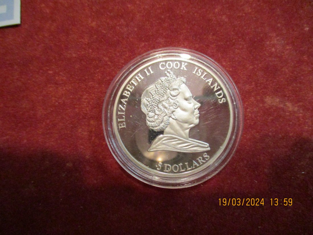  5 Dollars Cook Islands 2009 Silber 999er   