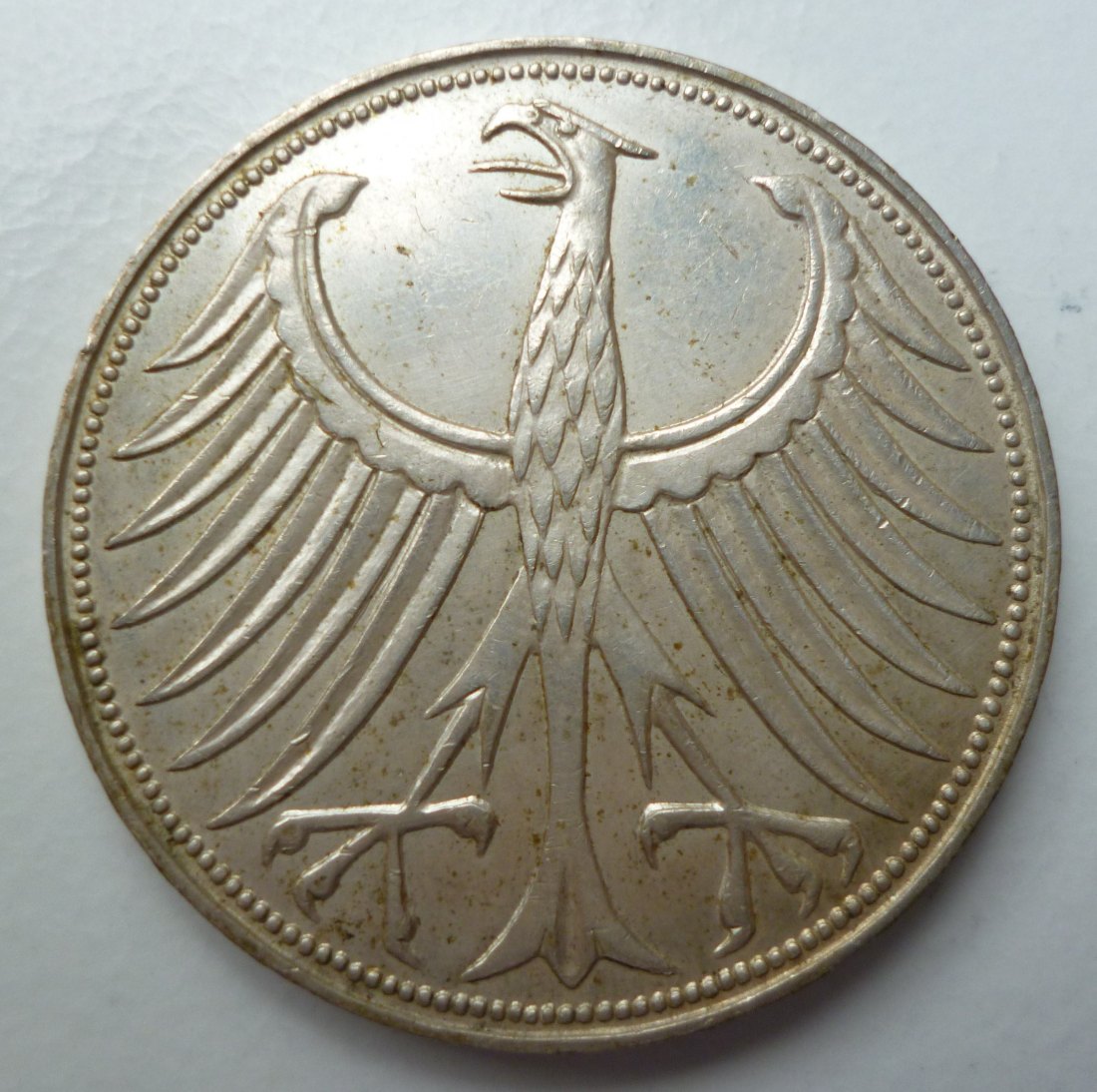  Deutschland 5 DM 1957 G Heiermann Silber   