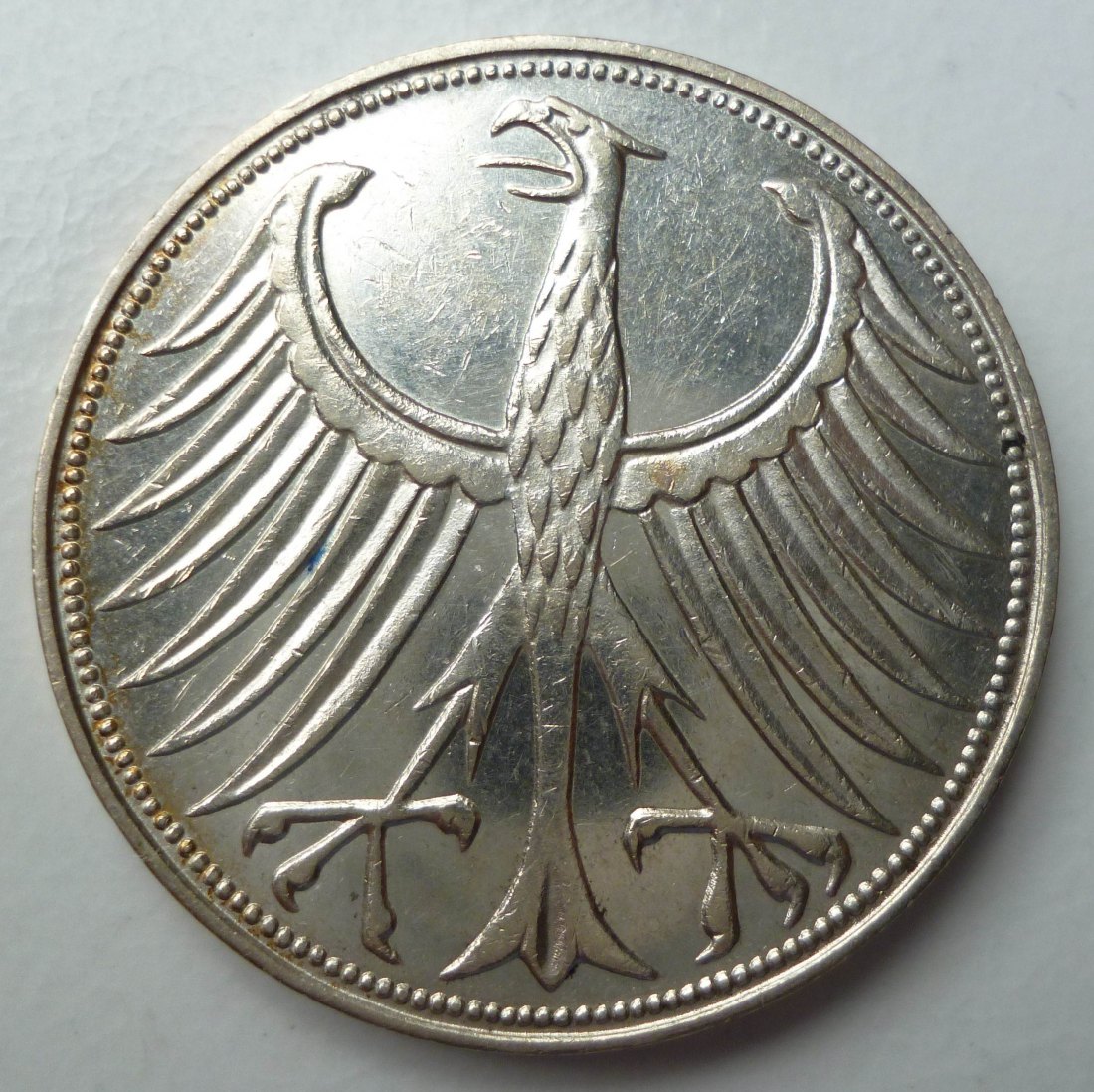  Deutschland 5 DM 1957 G Heiermann Silber   