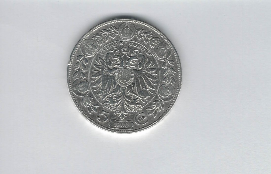  5 Kronen 1900 silber 21,6g fein Kronenwährung Österreich Franz Joseph I. Spittalgold9800 (4783)   