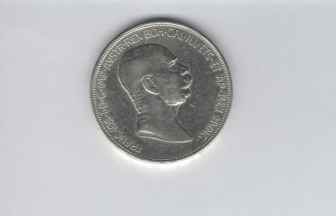  5 Kronen 1908 silber 21,6g fein Kronenwährung Österreich Franz Joseph I. Spittalgold9800 (4783)   