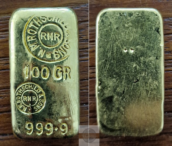 Deutschland MM-Frankfurt Feingewicht: 100g Gold 100g Goldbarren (Rothschild)  